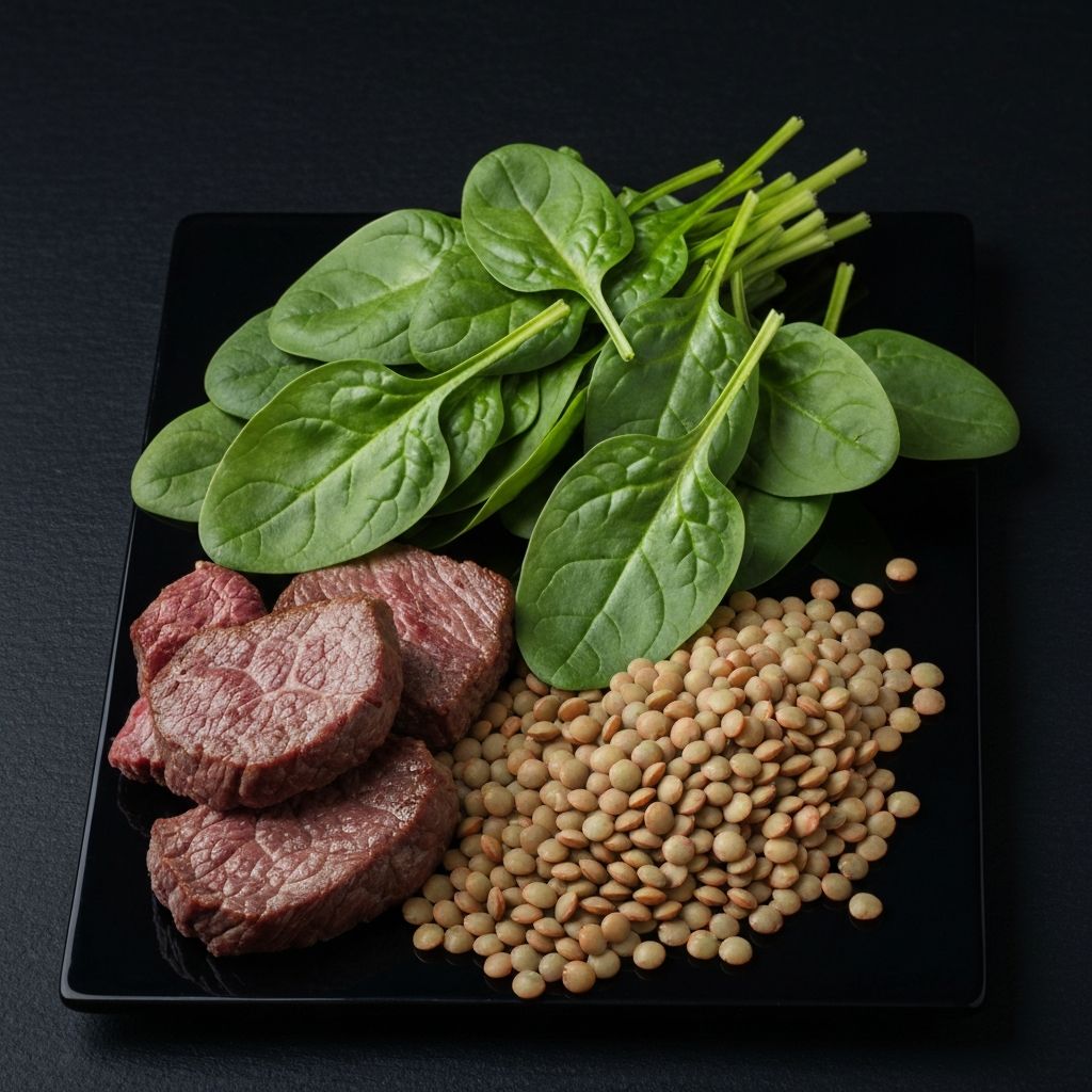 Iron-rich foods selection